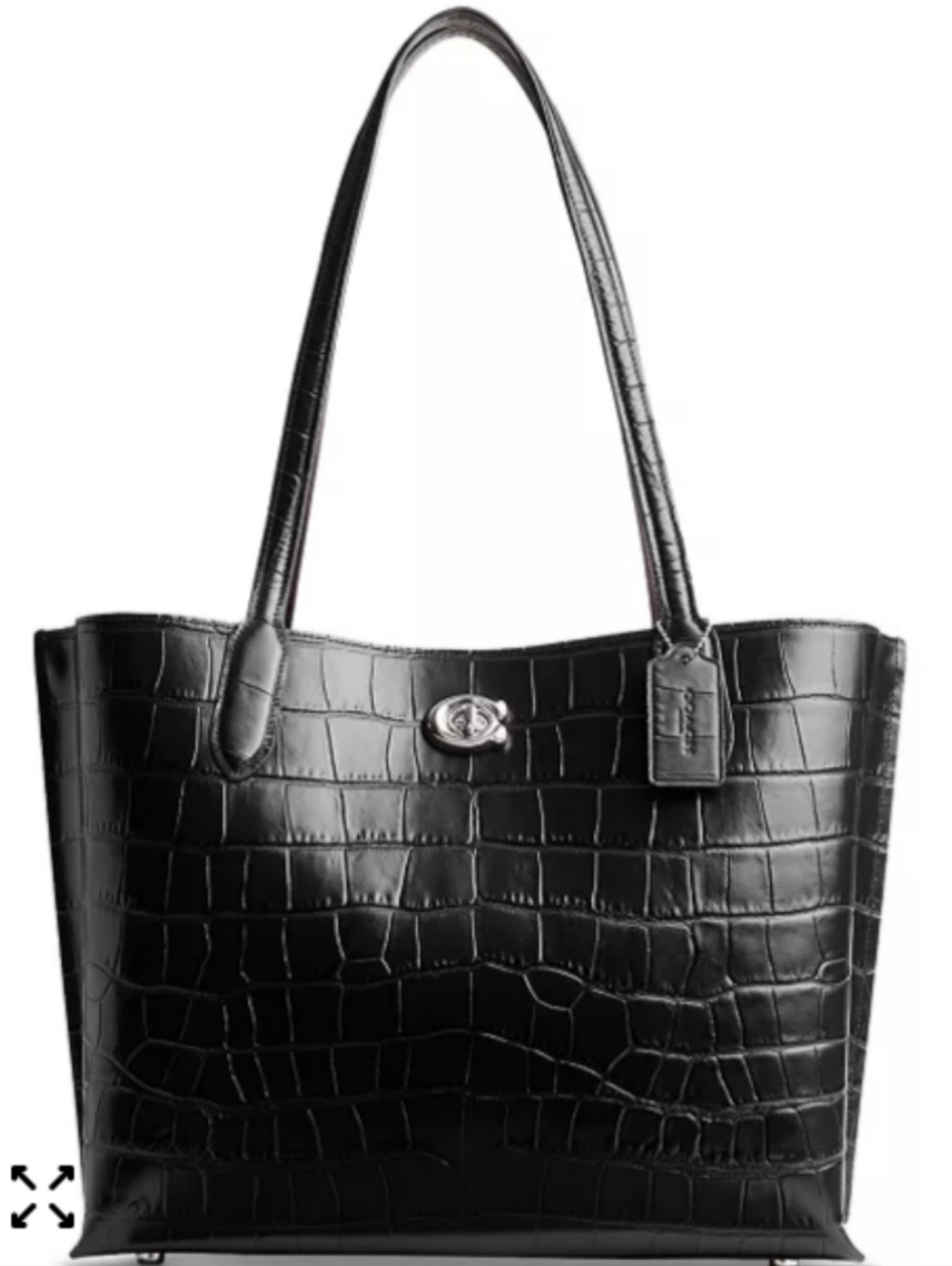 Coach Croc-Embossed Willow Leather Tote - Picture 2 of 6